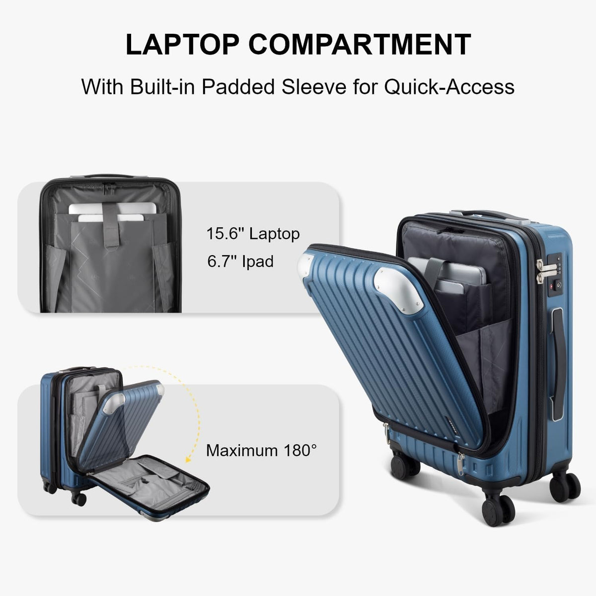 LEVEL8 Equipaje Grace, Azul \/ Patchwork, 20 pulgadas, Grace | Bols...