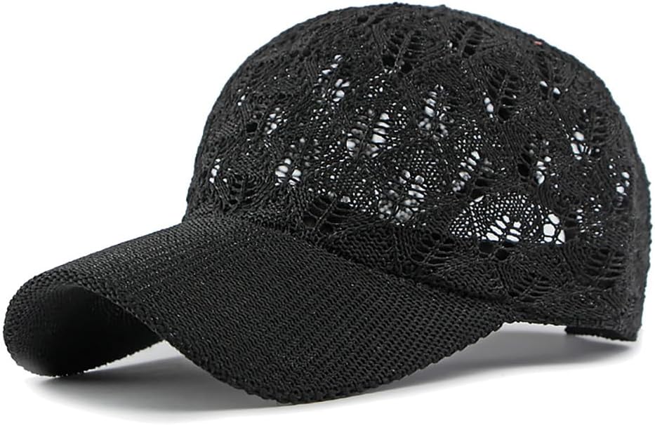 FASHIXD Gorra de béisbol de malla tejida para mujer, gorra de camio...