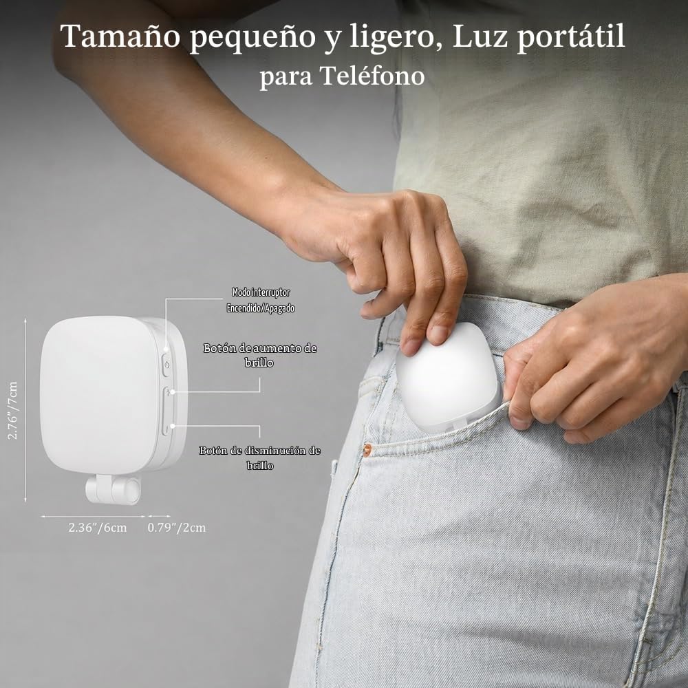Luz magnética para selfie compatible con MagSafe, luz LED plegable...