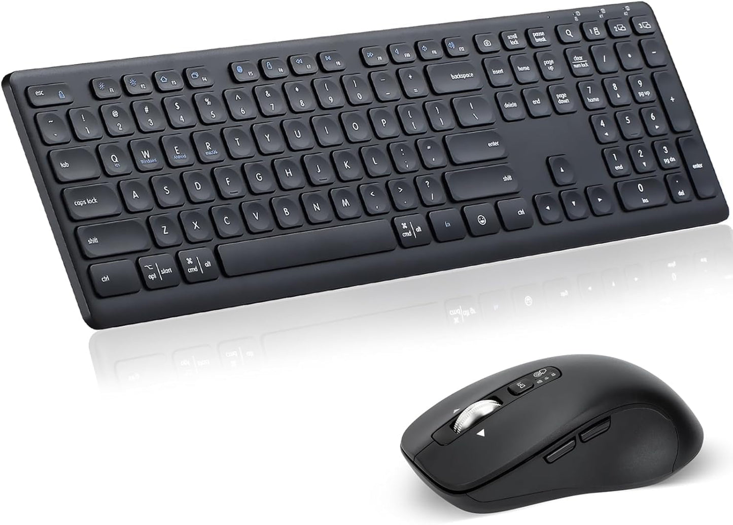 CITLLA Combo de teclado y mouse inalámbricos, teclas de interruptor...