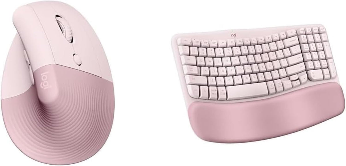 Logitech Wave Keys &amp; Lift Vertical Mouse - Paquete ergonómico \...