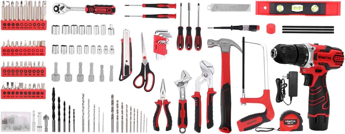 KingTool Juego de herramientas de 276 piezas con taladro eléctrico...