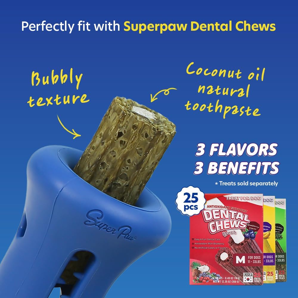 SuperPaw - Soporte dental para masticar para perros, juguete saluda...