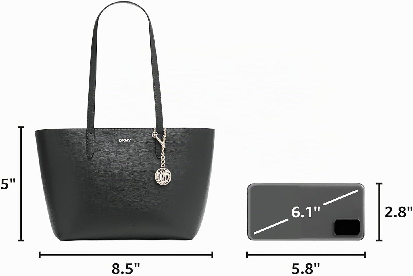 DKNY - Bolso de mano mediano de cuero para mujer Bryant | 15,2 pulg...