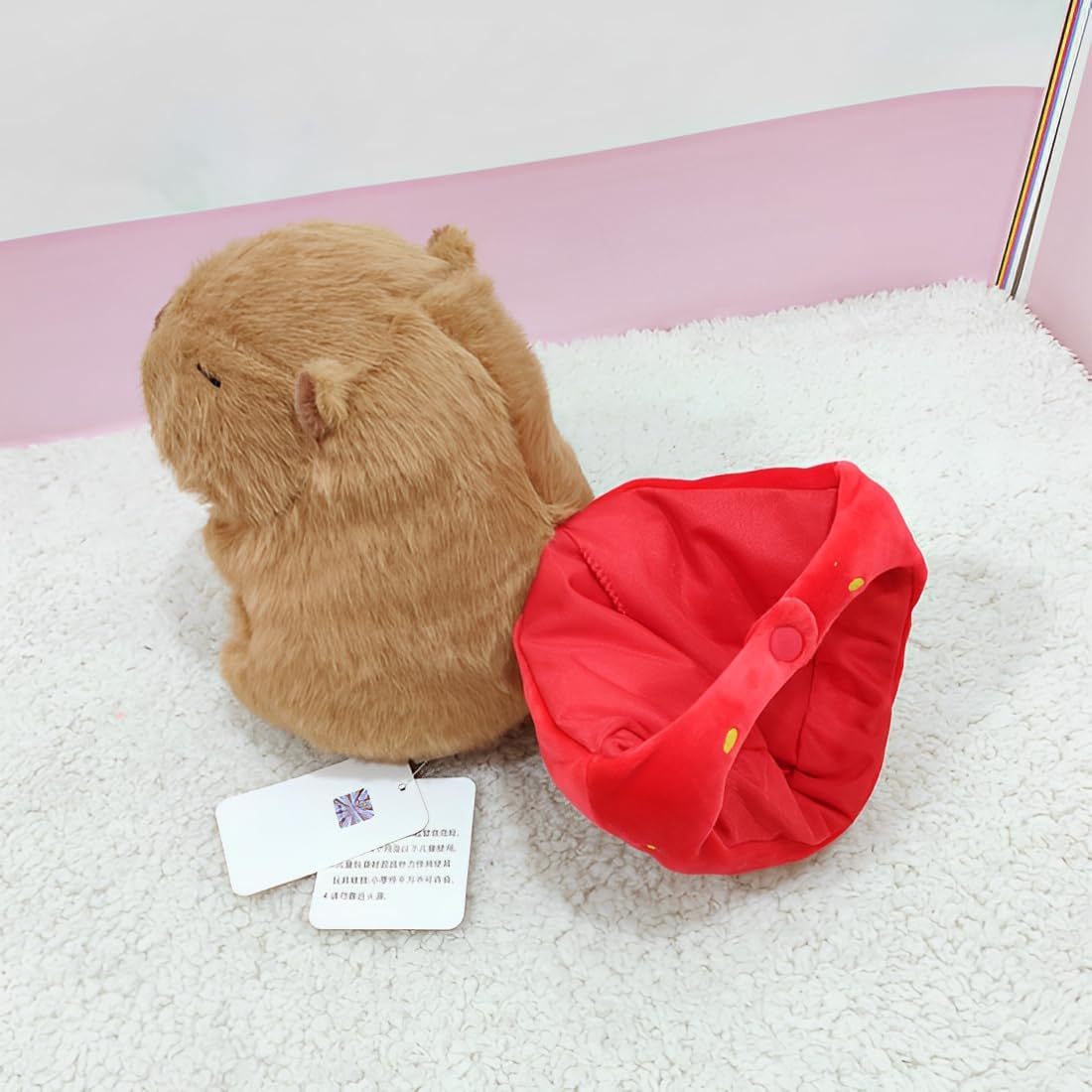 JPORSHU Capybara - Peluche de Capybara de 14 pulgadas con sombrero...