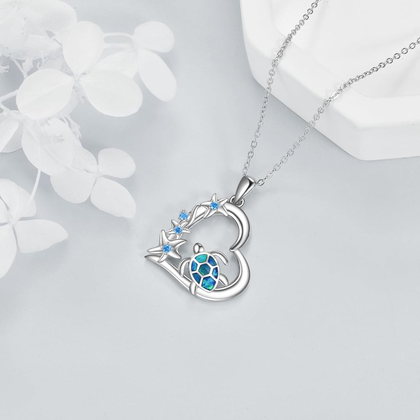 VONALA Collar de plata de ley 925 con dije de sirena, tortuga, ola,...