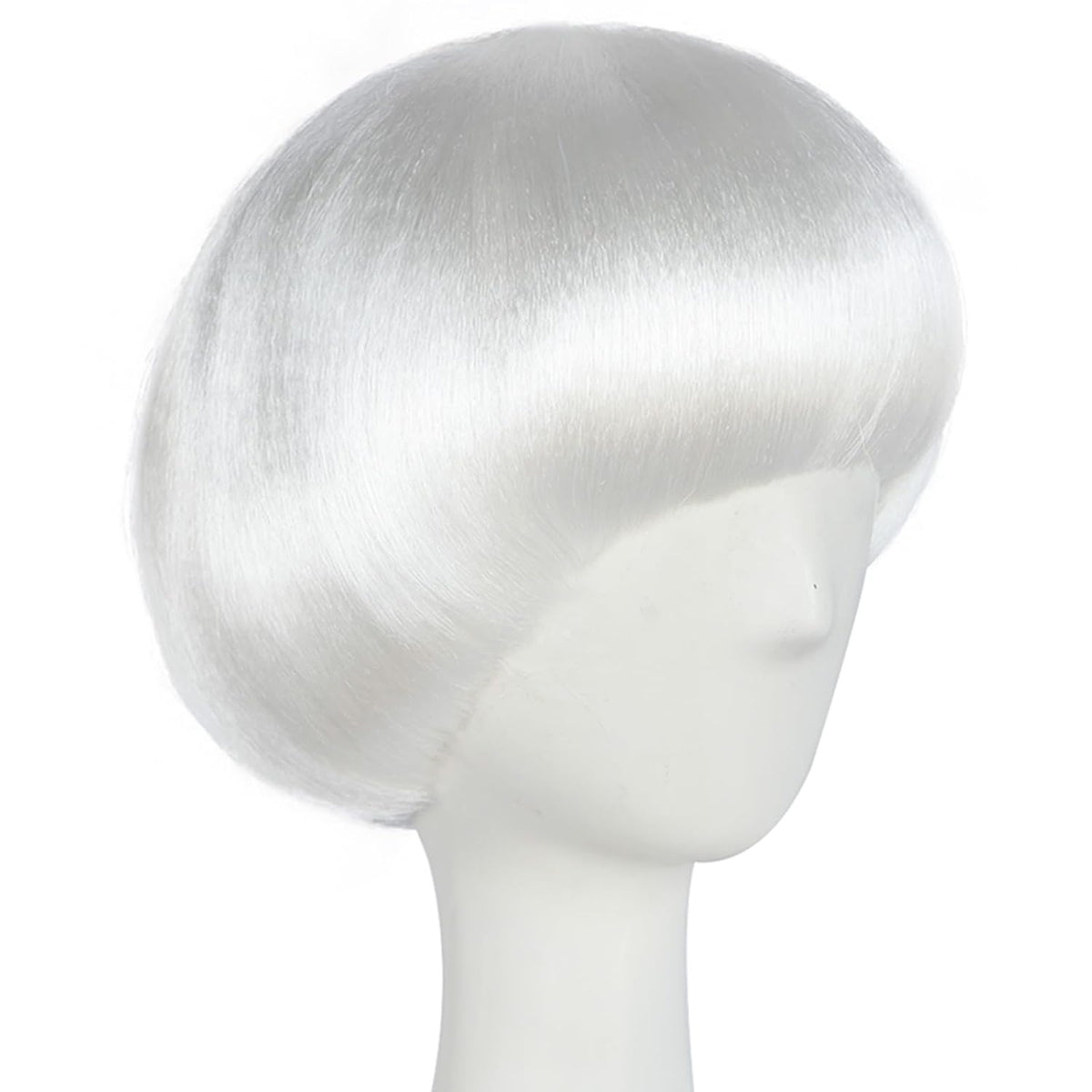 JoneTing Peluca Blanca de Seta【+Gorra de Cabello】Pelucas Bob Blanca...