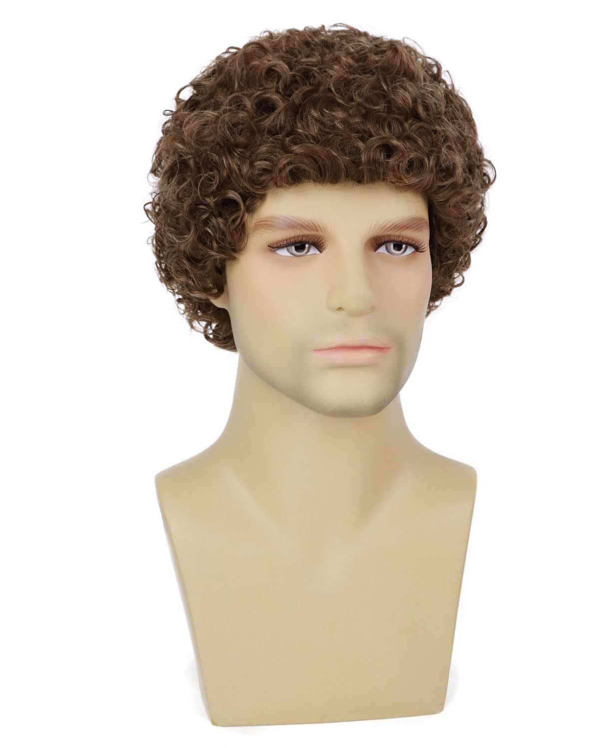 G&amp;T Wig Peluca rizada afro para hombre, pelucas cortas de color...