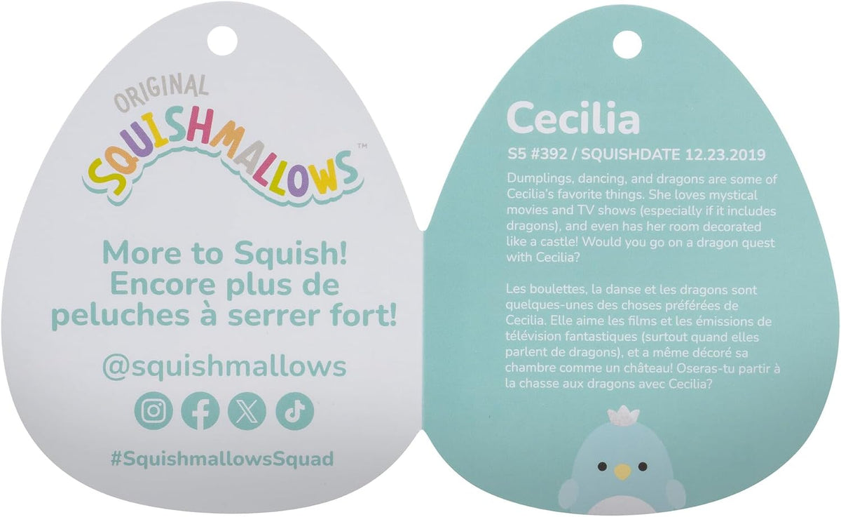 Squishmallows Cisne azul Cecilia original de 5 pulgadas con corona...