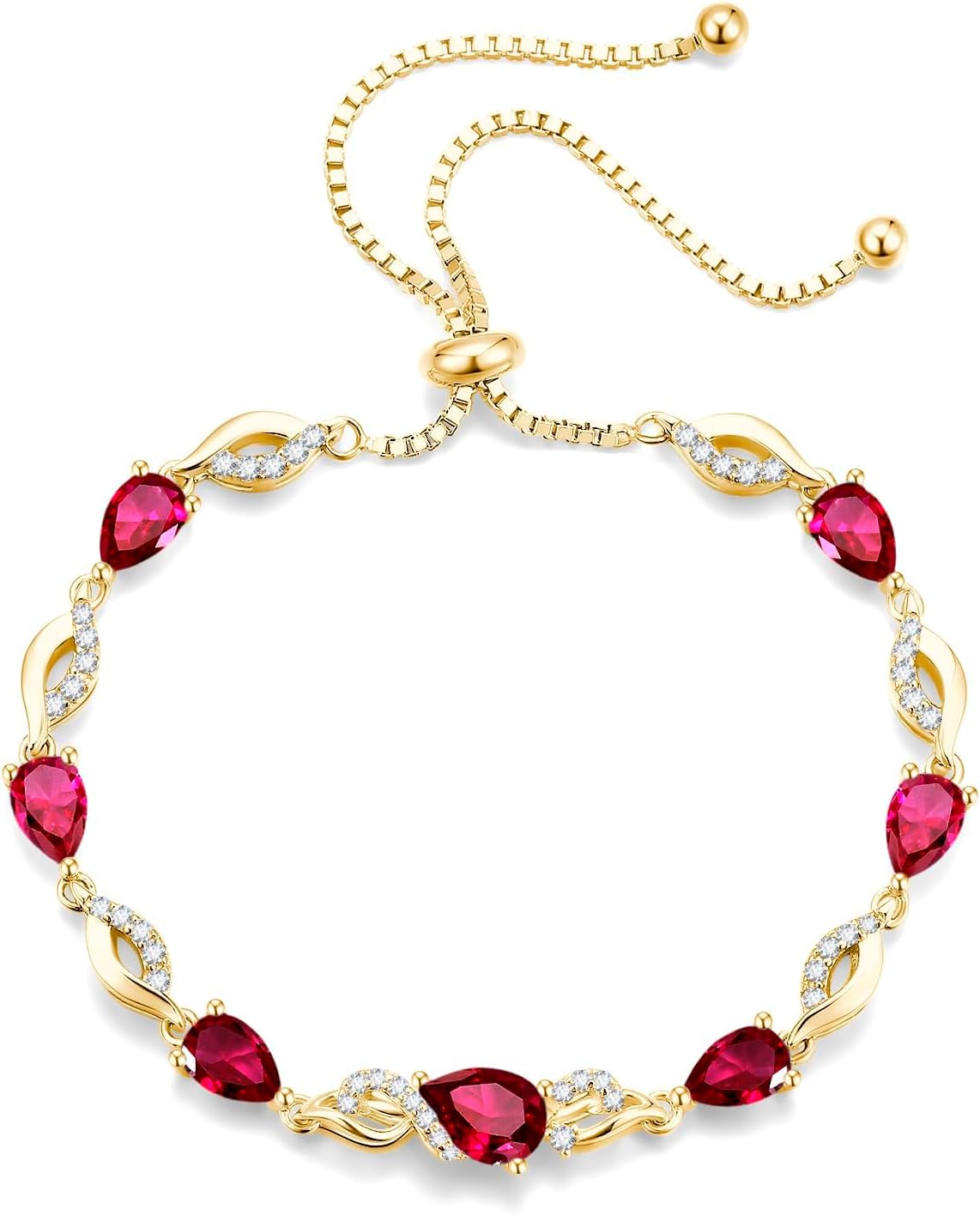 FANCIME Pulsera de tenis ajustable con piedra natal para mujer | Di...