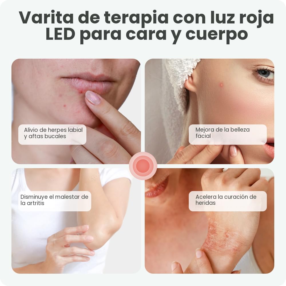 Terapia de luz roja para la cara, dispositivo de terapia de luz roj...