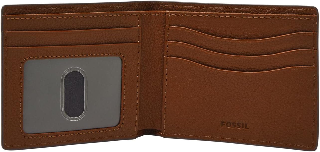 Fossil Billetera de cuero delgada minimalista bifold con bolsillo f...
