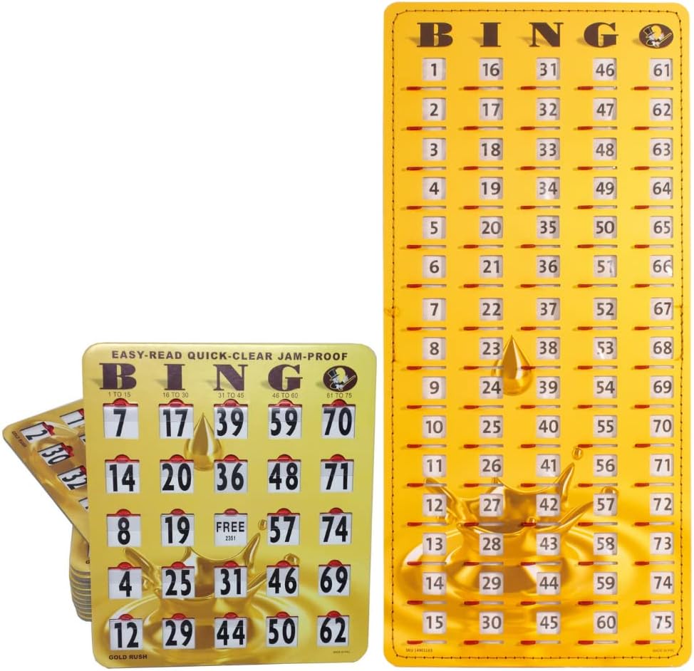 MR CHIPS 50 tarjetas de bingo transparentes y fáciles de leer con v...