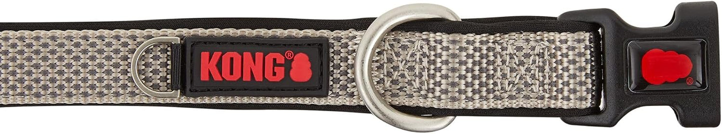 Kong Comfort - Collar de perro acolchado de alta calidad (M, gris)
