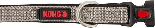 Kong Comfort - Collar de perro acolchado de alta calidad (M, gris)