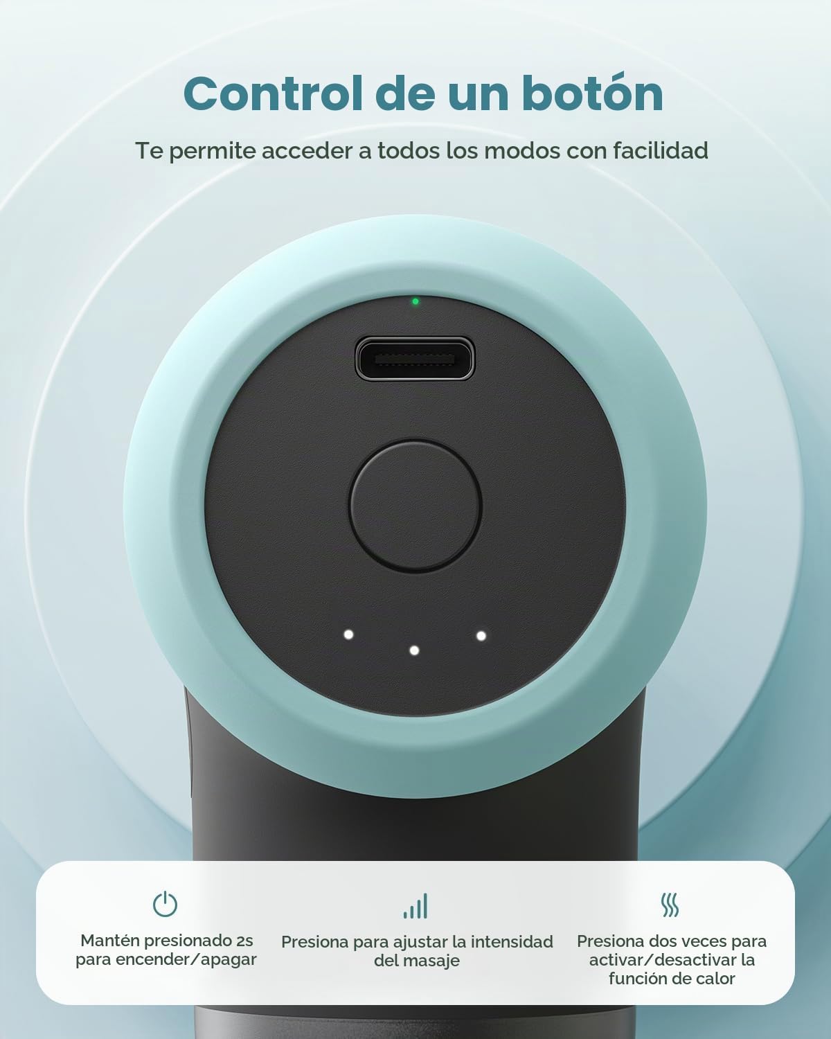 RENPHO Mini pistola de masaje térmico con calor, carcasa de silicon...
