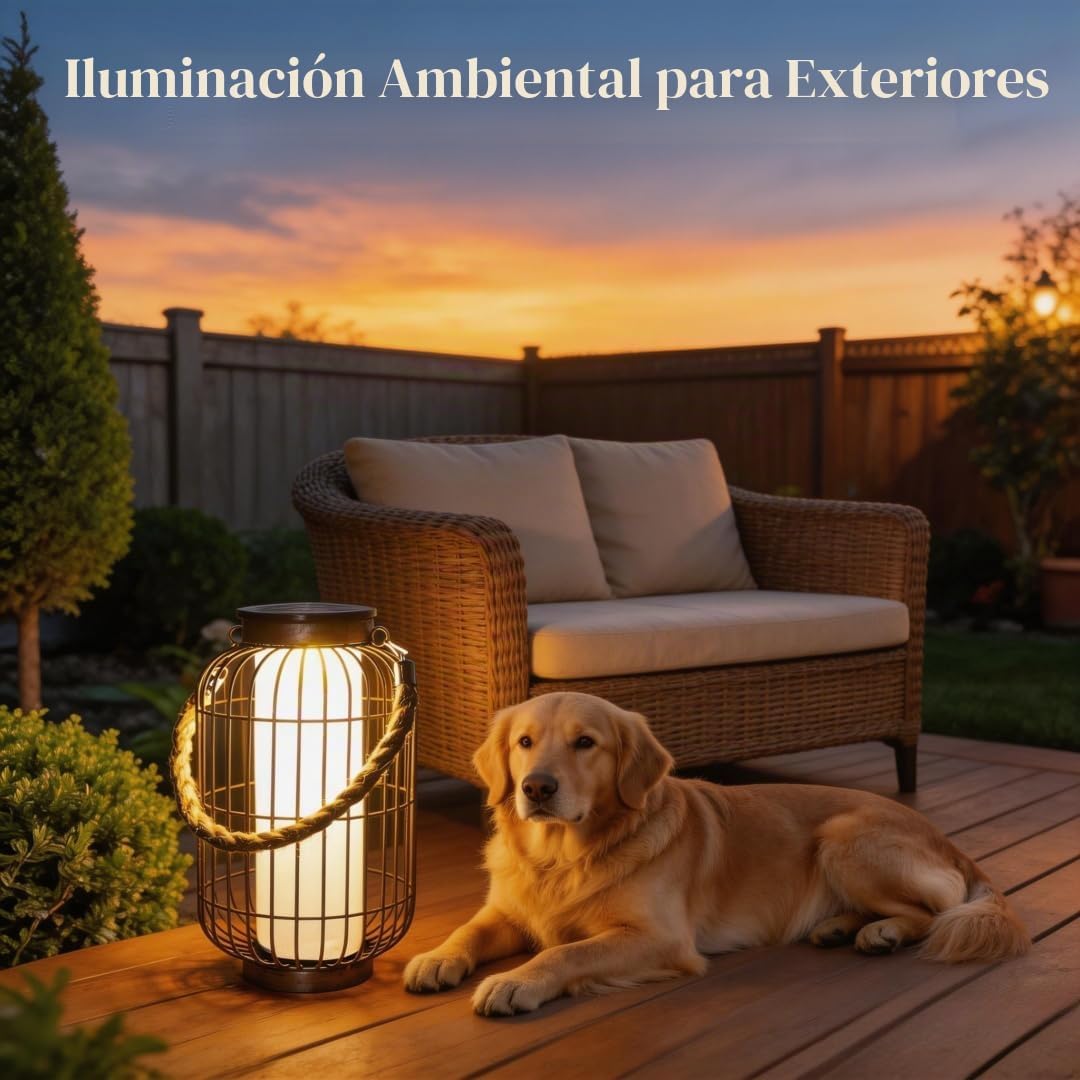 pearlstar Farol grande con energía solar para exteriores, luces col...