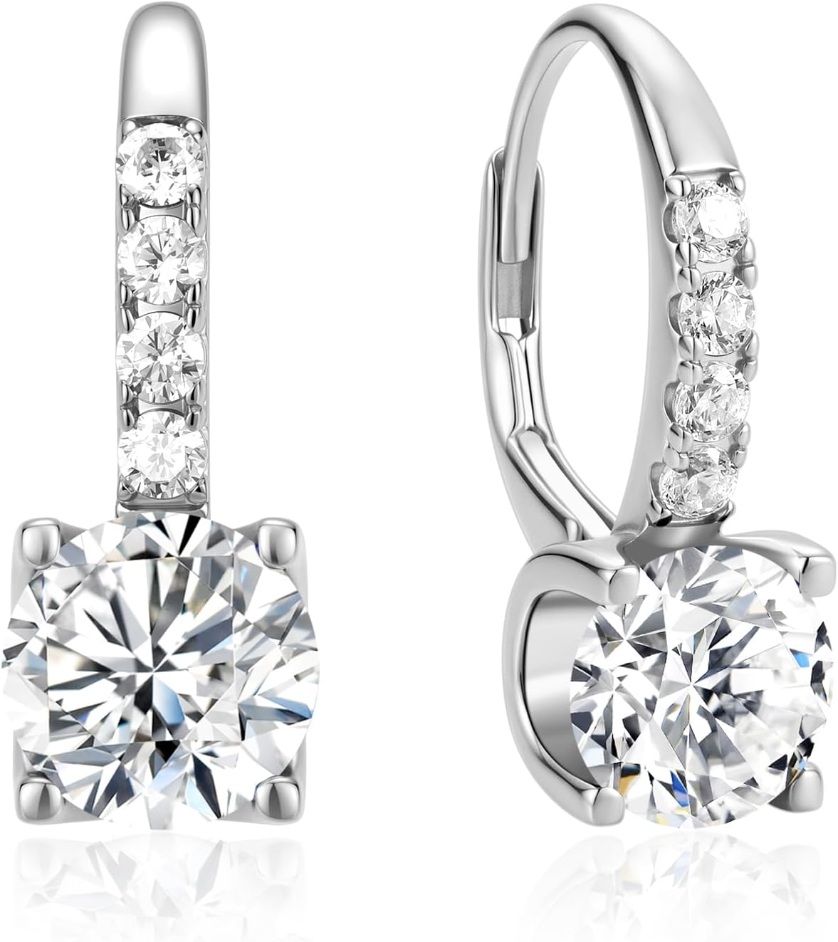 FANCIME Pendientes colgantes con piedra natal para mujer de plata d...