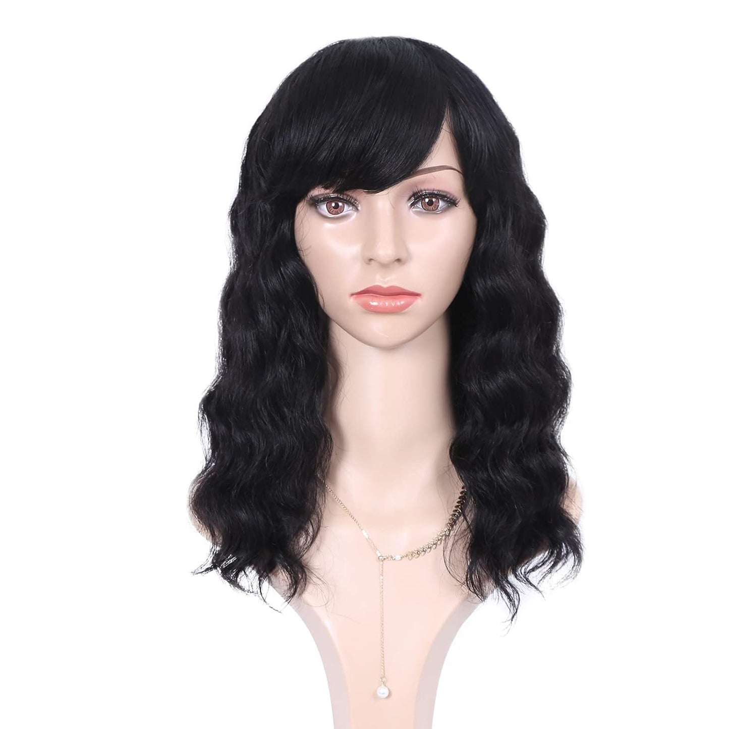 WIGNEE - Peluca de cabello humano virgen con fleco, peluca suelta d...