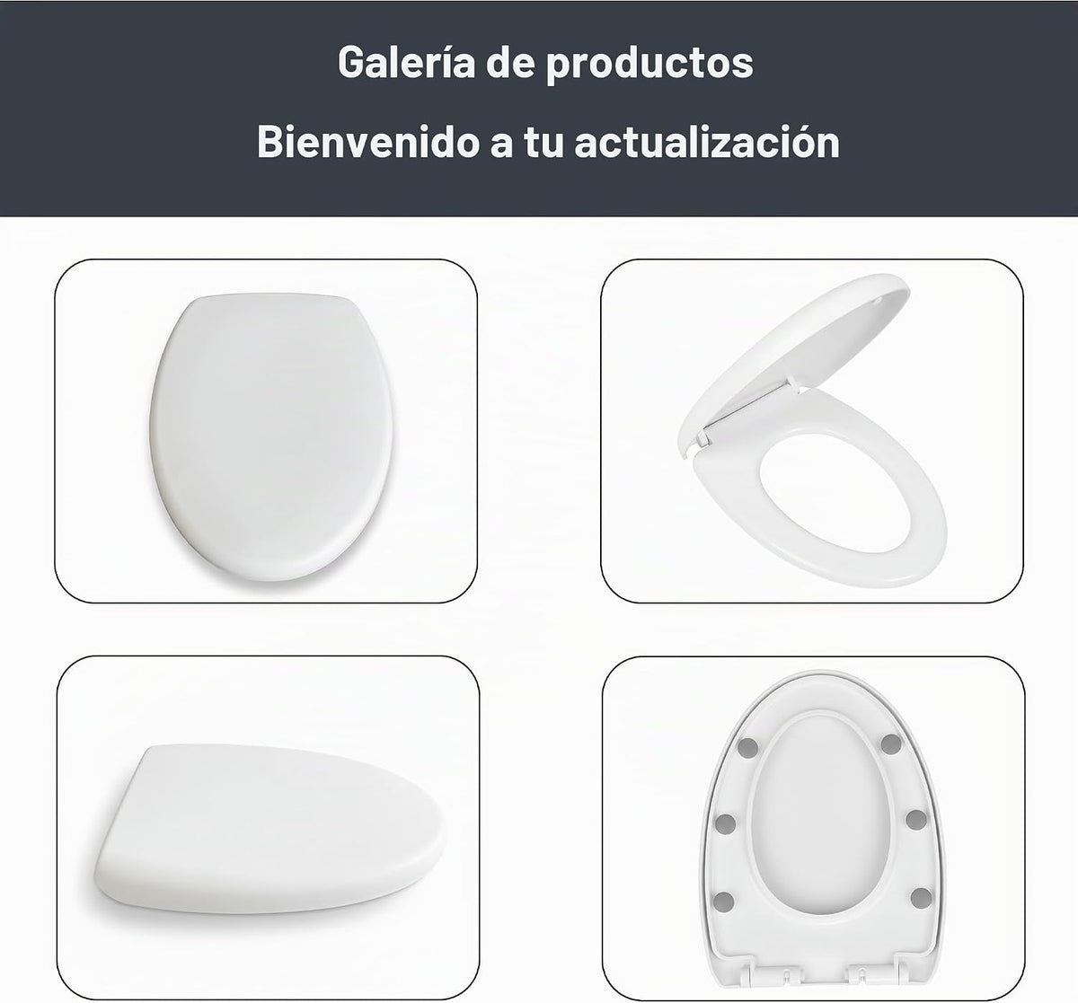 Asiento de inodoro alargado en forma de V MinS709, acabado mate, se...