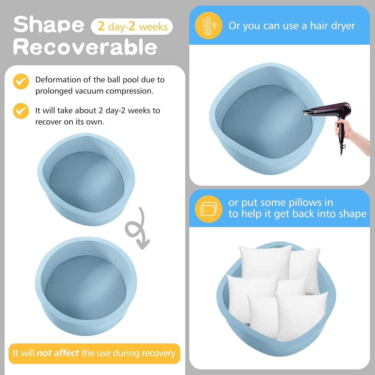 SHJADE Piscina de pelotas de espuma para niños pequeños, 35.4"x...