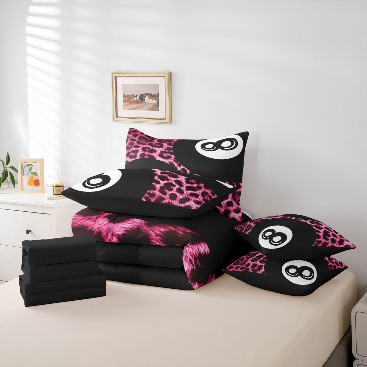 Erosebridal Y2K - Juego de ropa de cama de 8 bolas, estampado de gu...
