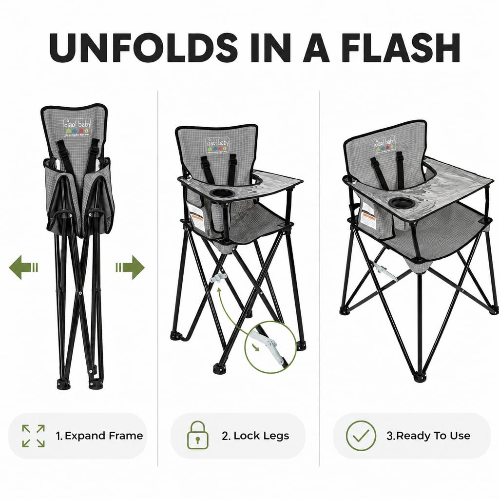 ciao! baby Silla alta portátil para bebés y niños pequeños, silla d...