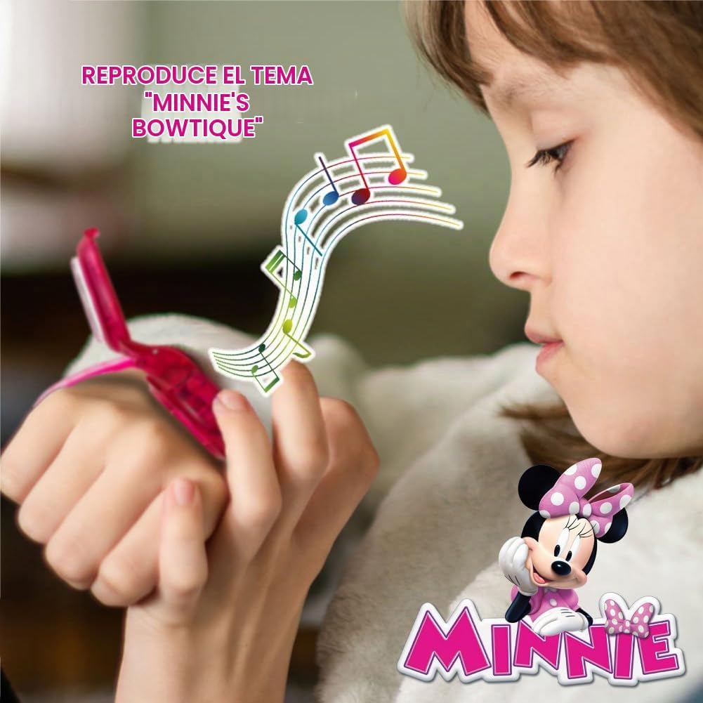 Disney Minnie Mouse - Reloj musical para niños con luces LED de col...