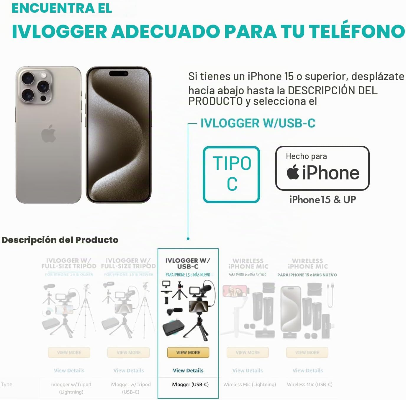 Kit de vlogging Movo iVlogger para iPhone - Compatible con Lightnin...