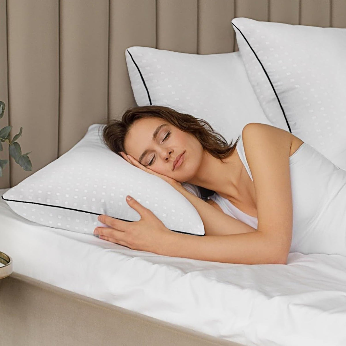 Higoom Almohadas de cama tamaño Queen para dormir, 4 unidades, almo...