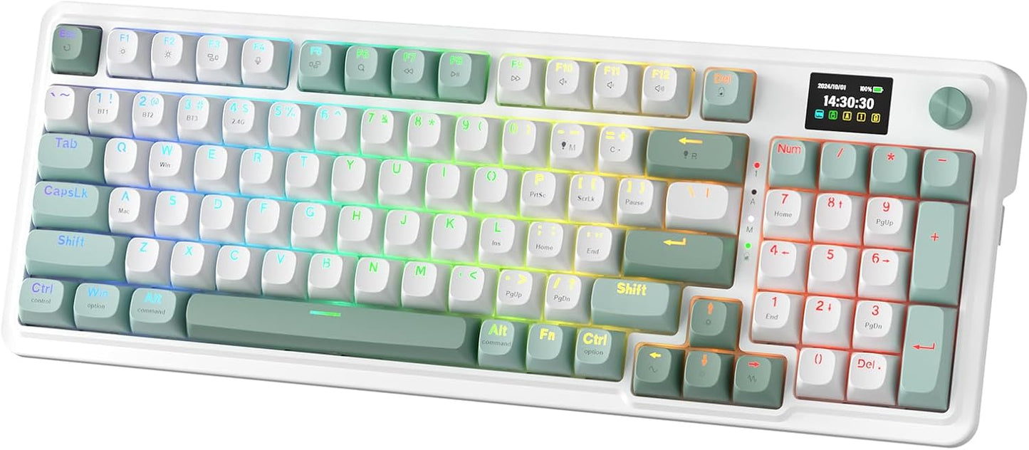 Redragon K719 Teclado inalámbrico para juegos con junta con pantall...