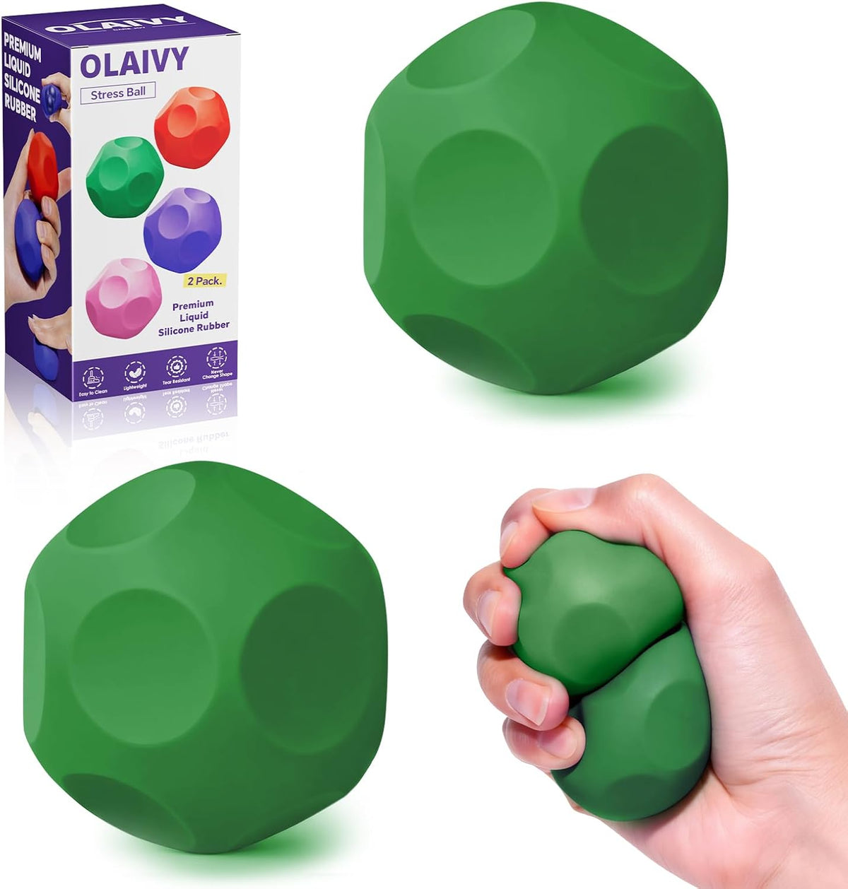 Olaivy Paquete de 2 bolas antiestrés para adultos \u2013 Juguetes d...