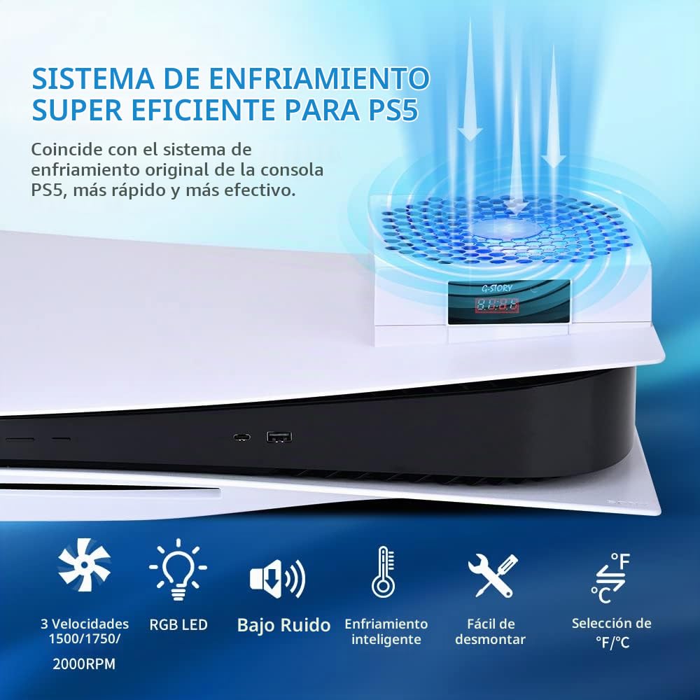 G-STORY Ventilador de Refrigeración PS5, Sistema de Enfriamiento PS...
