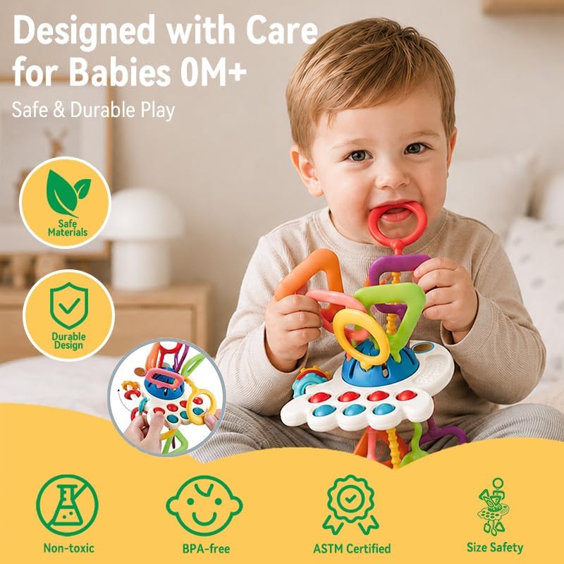 COMTAY Juguete de silicona Montessori para bebés | Juguete sensoria...