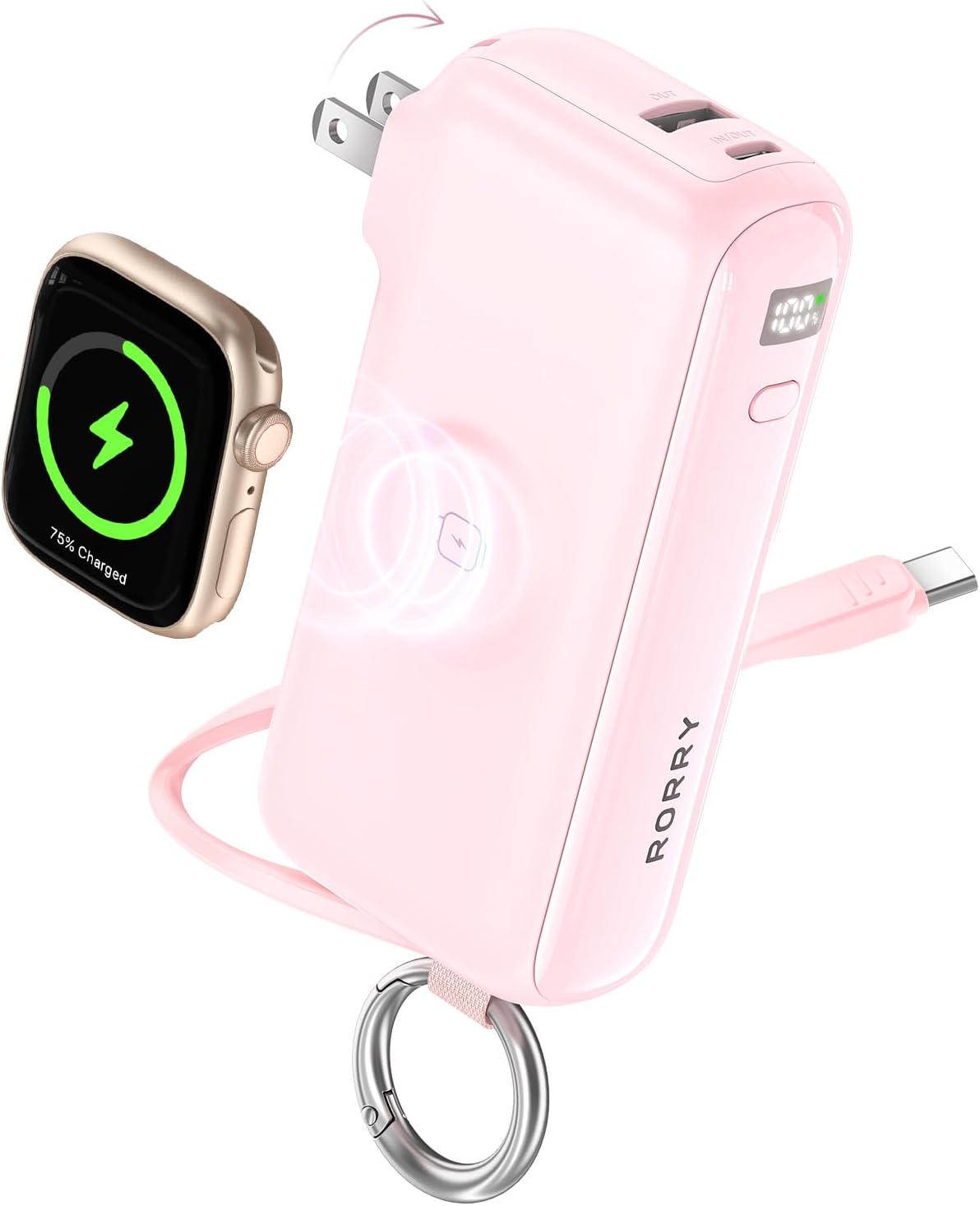RORRY Cargador portátil de flujo 10000mAh 40W enchufe de pared Banc...