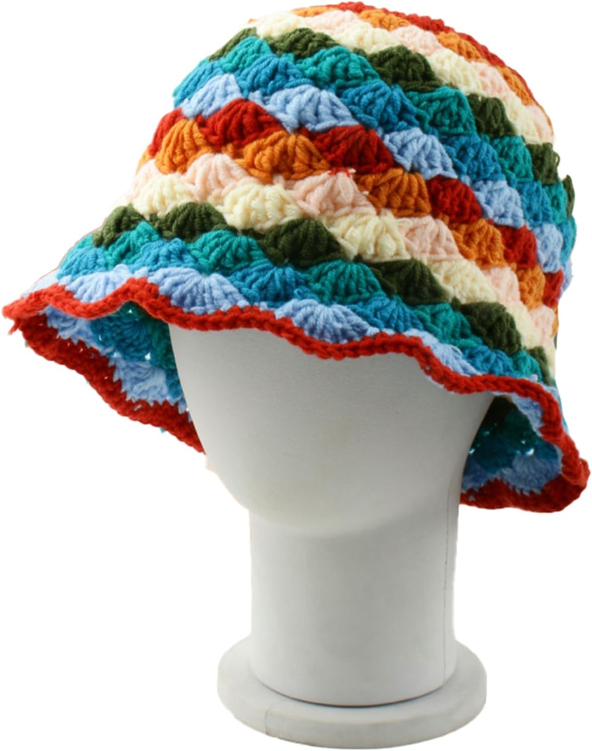Sombrero de pescador de ganchillo para mujer, diseño floral, de mod...