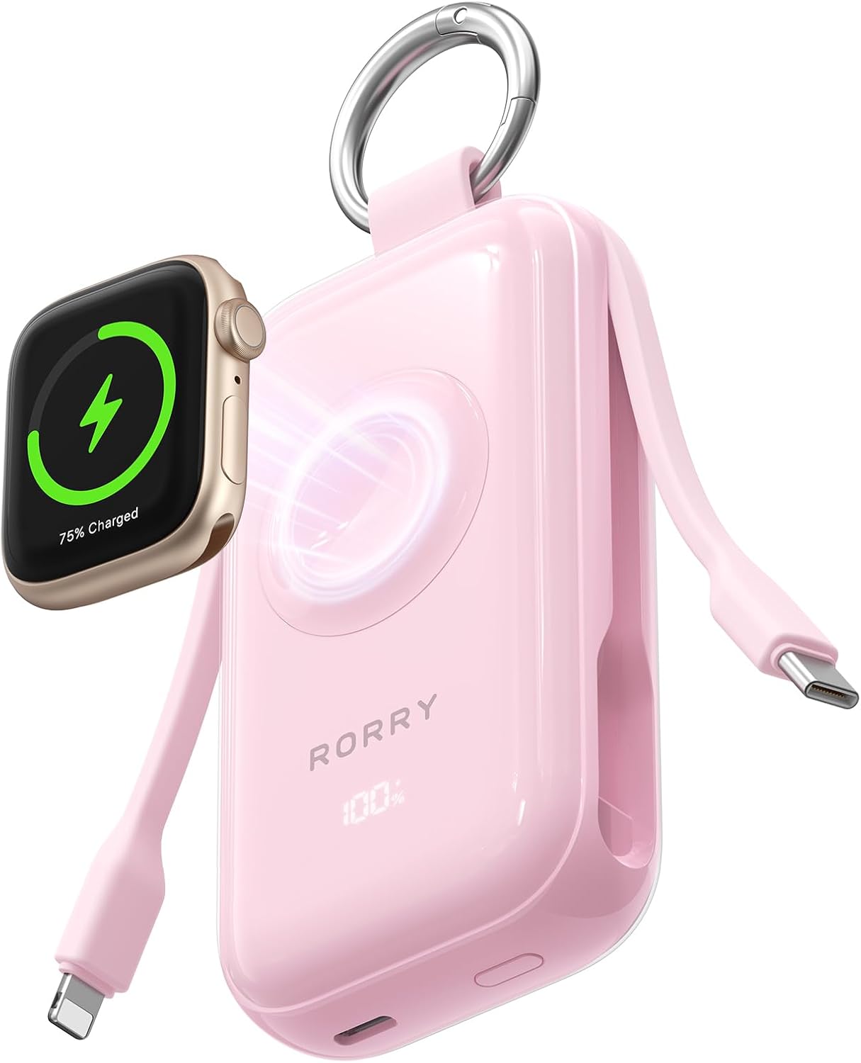 RORRY CharmGo Cargador portátil de 45 W de carga rápida, llavero de...