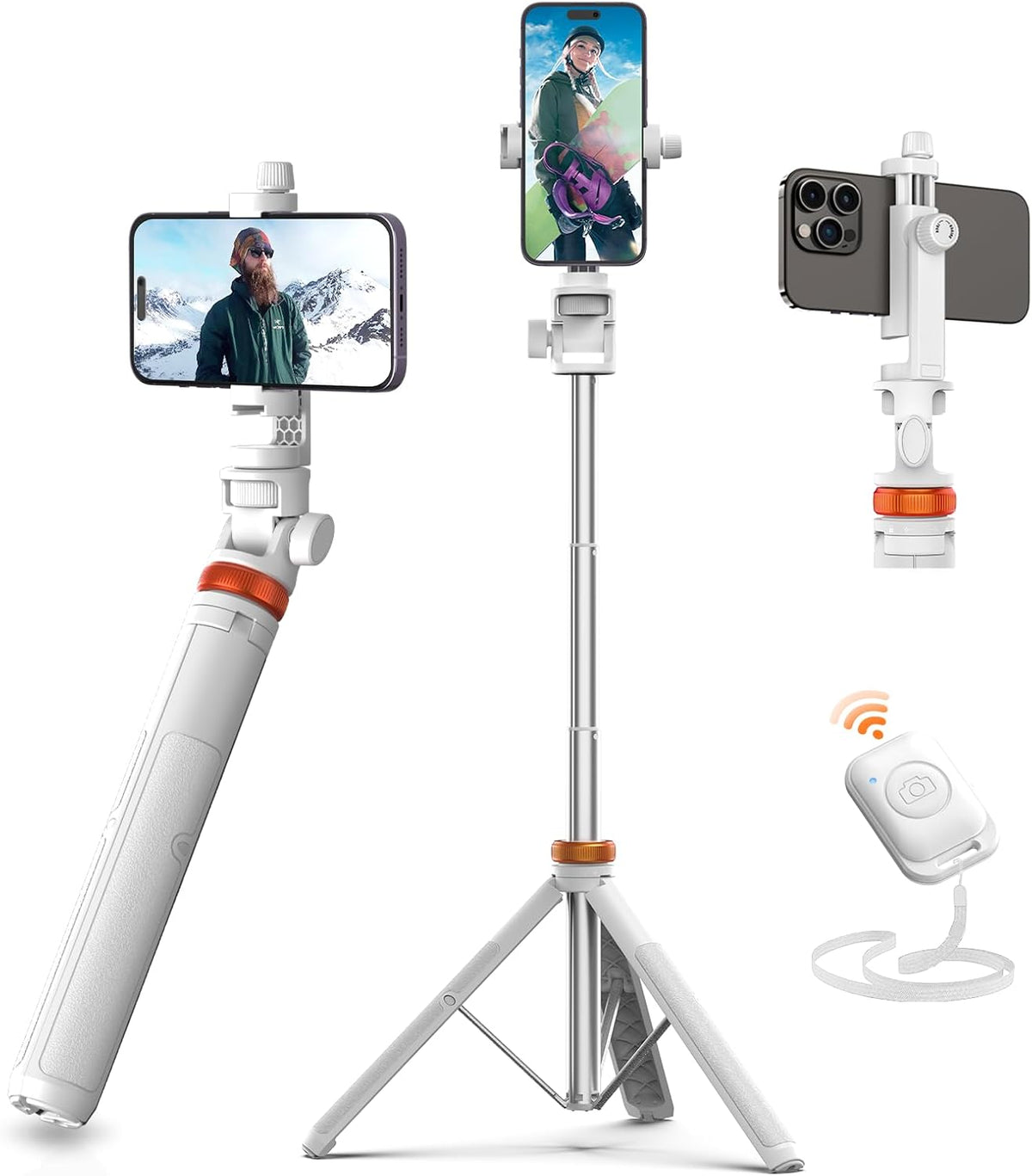 EUCOS Trípode de 62 pulgadas para iPhone, resistente trípode para s...