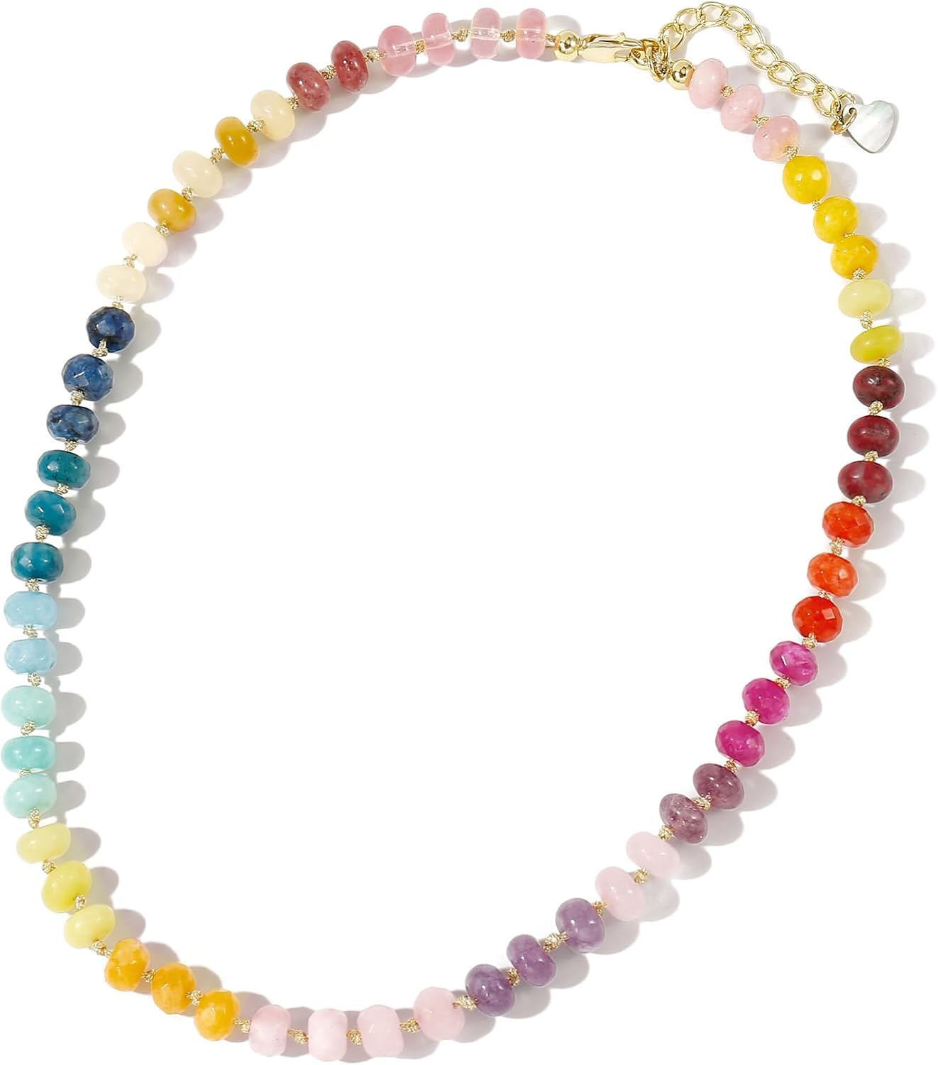 Collar de cuentas de piedras preciosas para mujer, collar de perlas...