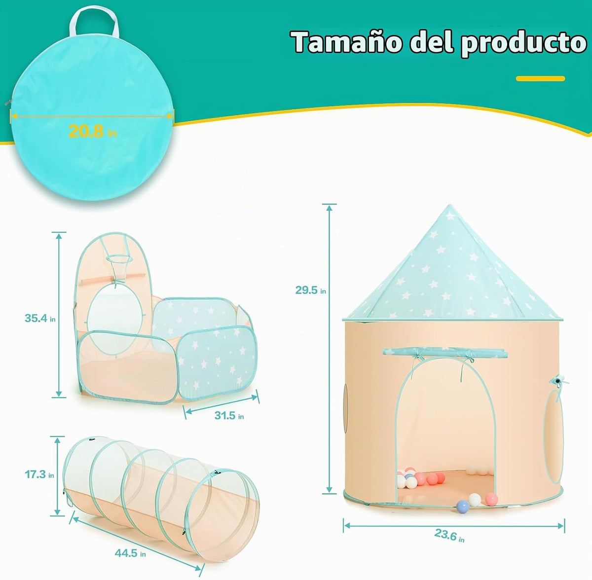 PigPigPen Tienda de Juego de 3 Piezas para Niñas y Niños con Piscin...