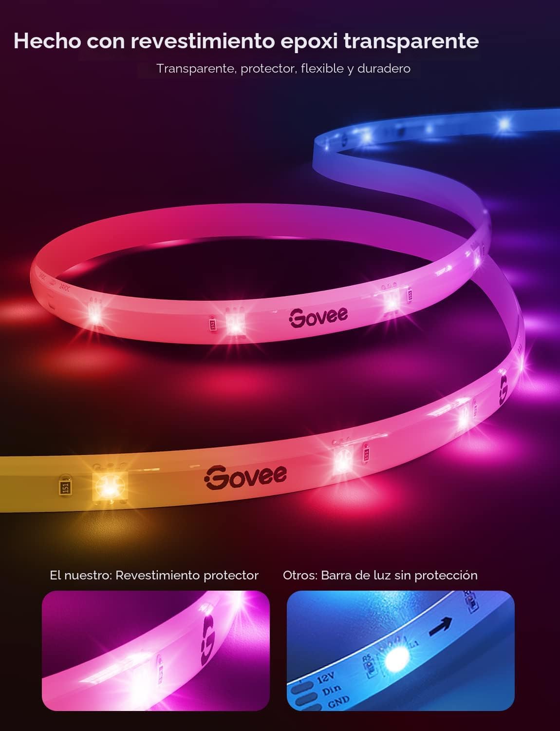 Govee Tira de luces LED RGBIC de 16.4 pies, funciona con Alexa y Go...