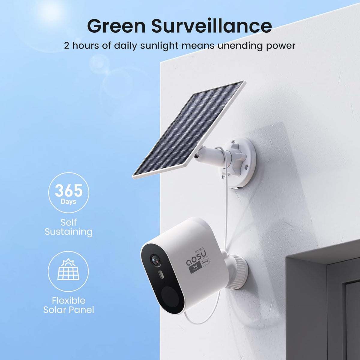 aosu Cámaras de seguridad solares inalámbricas para exteriores, kit...