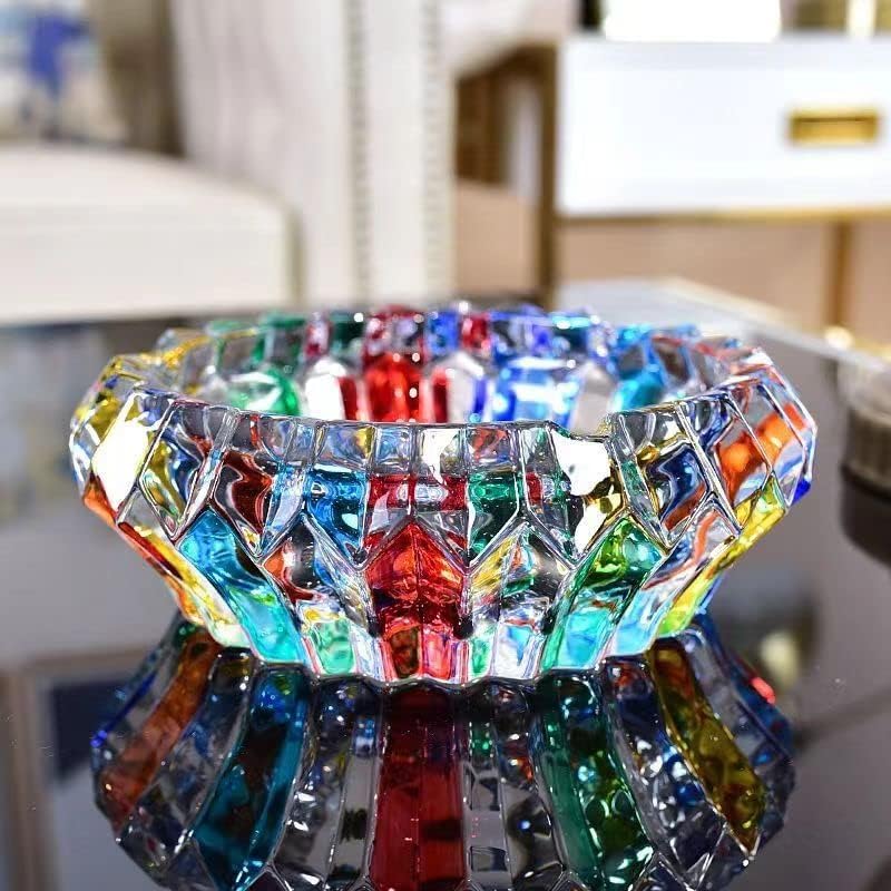 Cenicero de cristal colorido, soporte de cenicero para cigarros y c...