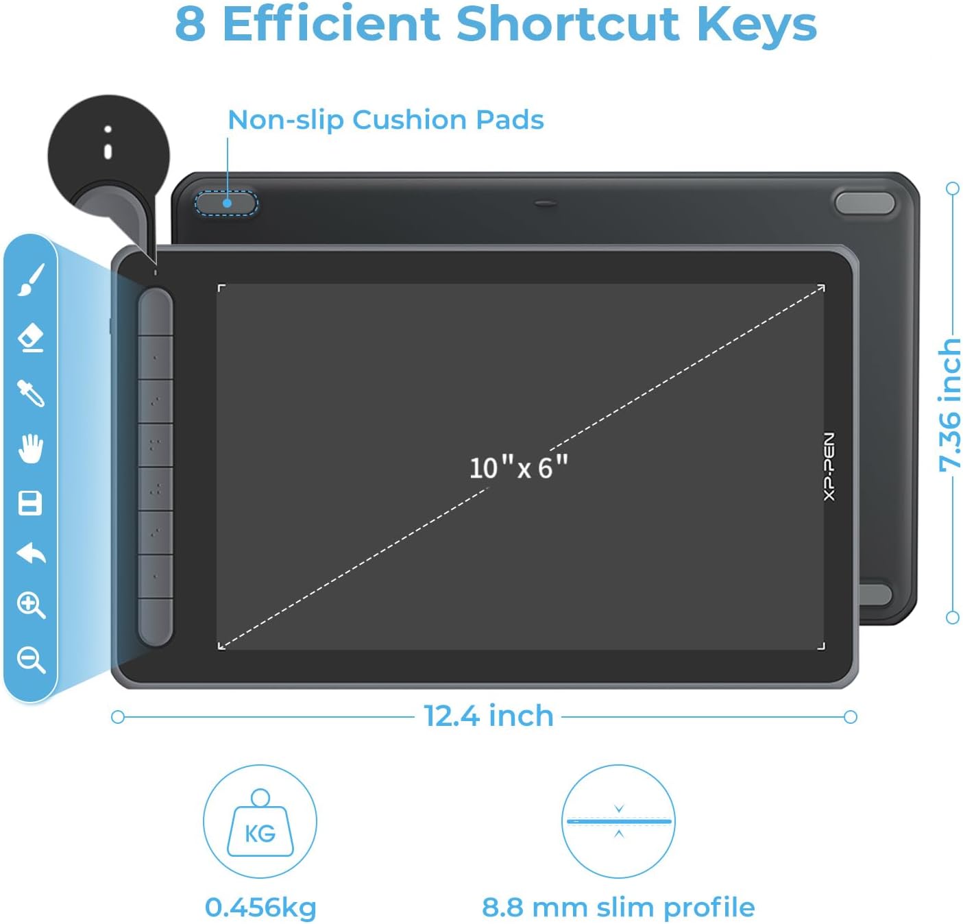 XPPen Deco LW Tableta de Dibujo Inalámbrica - Tableta Gráfica Bluet...