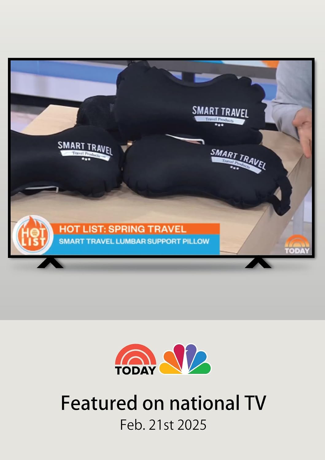 Almohada de viaje inflable de viaje SMART para asiento de avión | C...