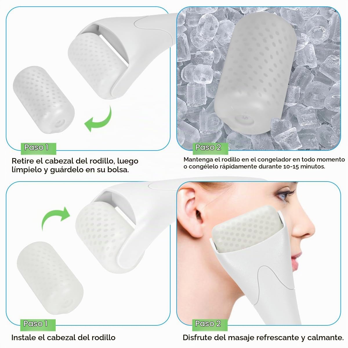Fronnor Rodillo de hielo para la cara, ojos, idea de regalo para mu...