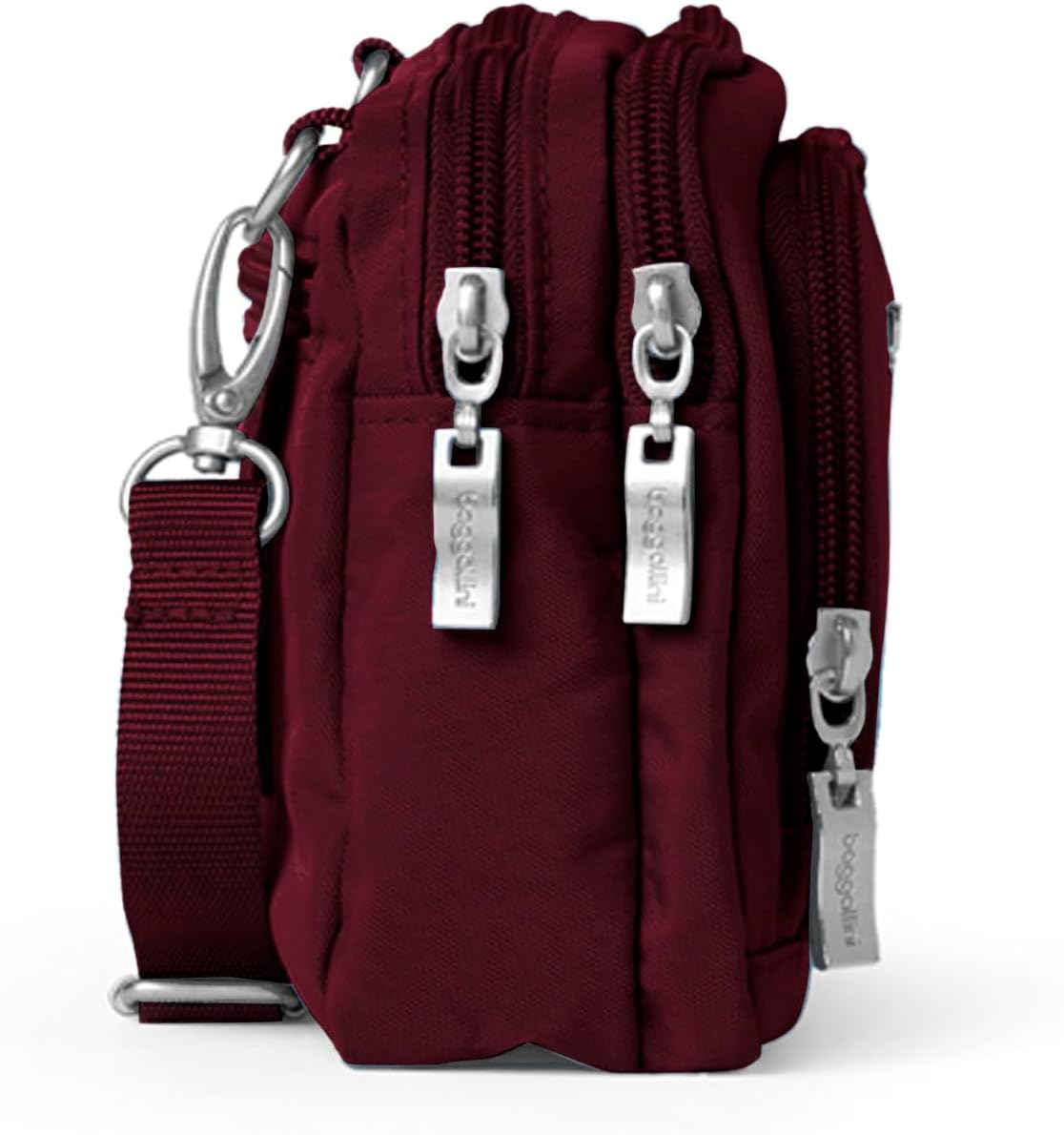 Baggallini Triple cremallera con billetera frontal\/Cartera RFID Tr...