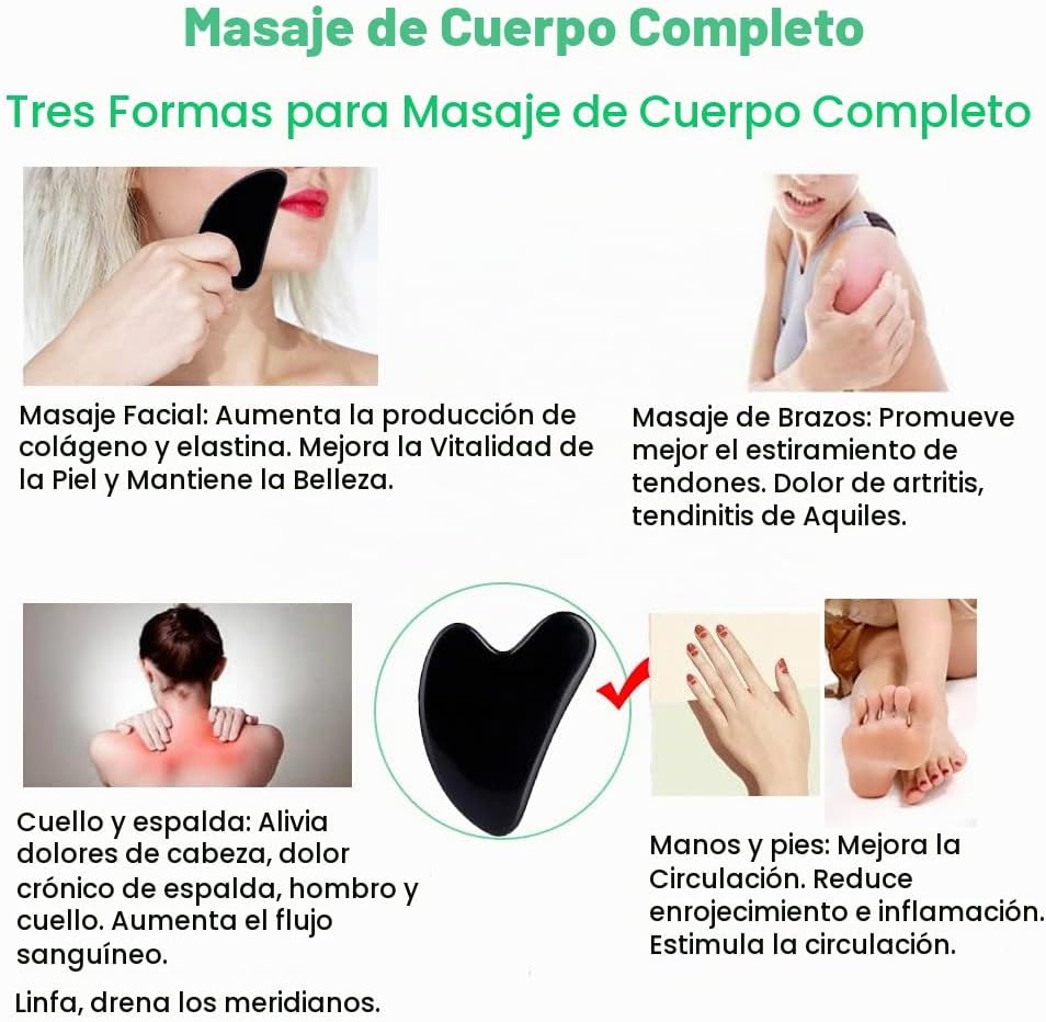 Ditind Herramientas faciales Gua Sha, herramienta de masaje Gua Sha...