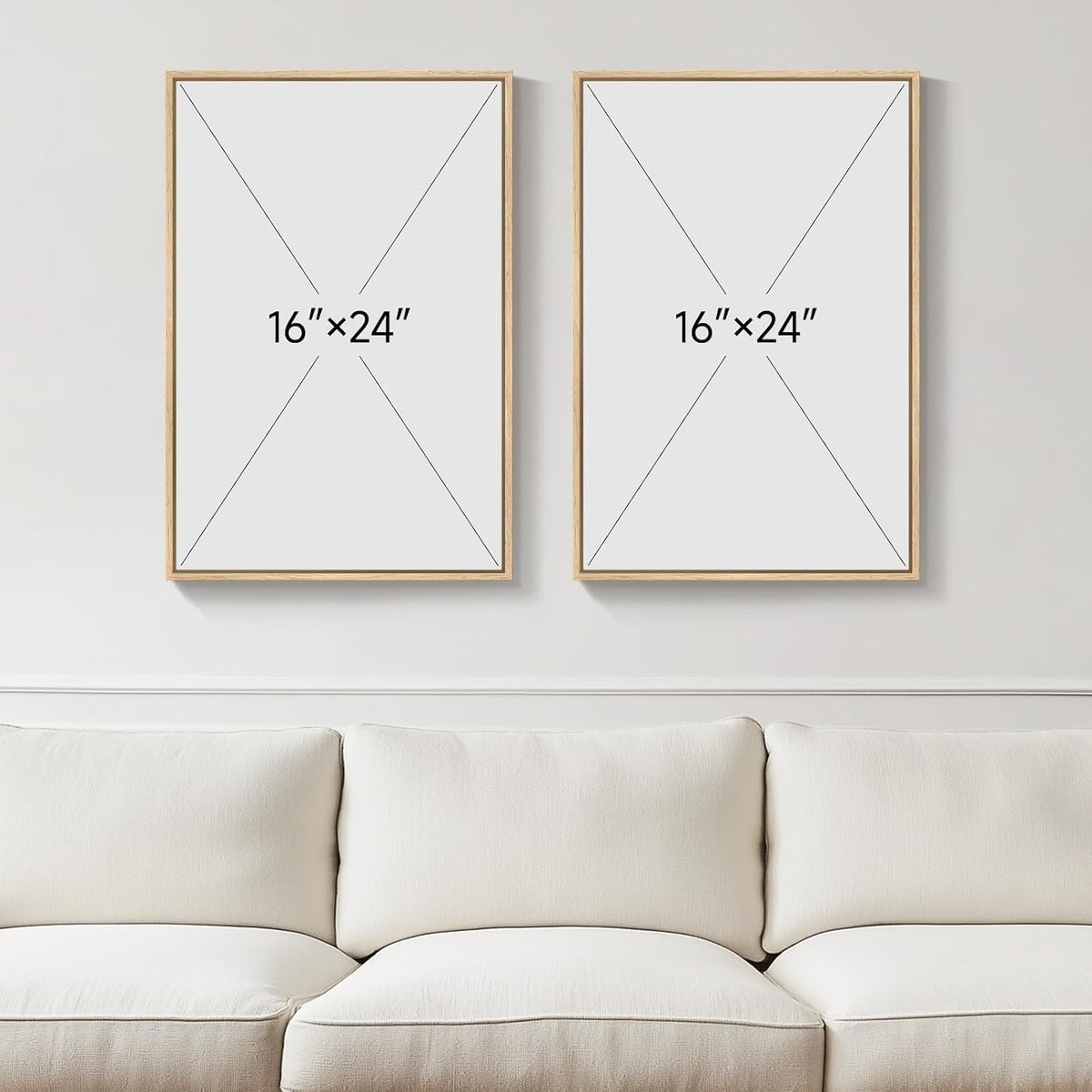 Arte de pared abstracto neutral enmarcado, juego de 2 impresiones e...