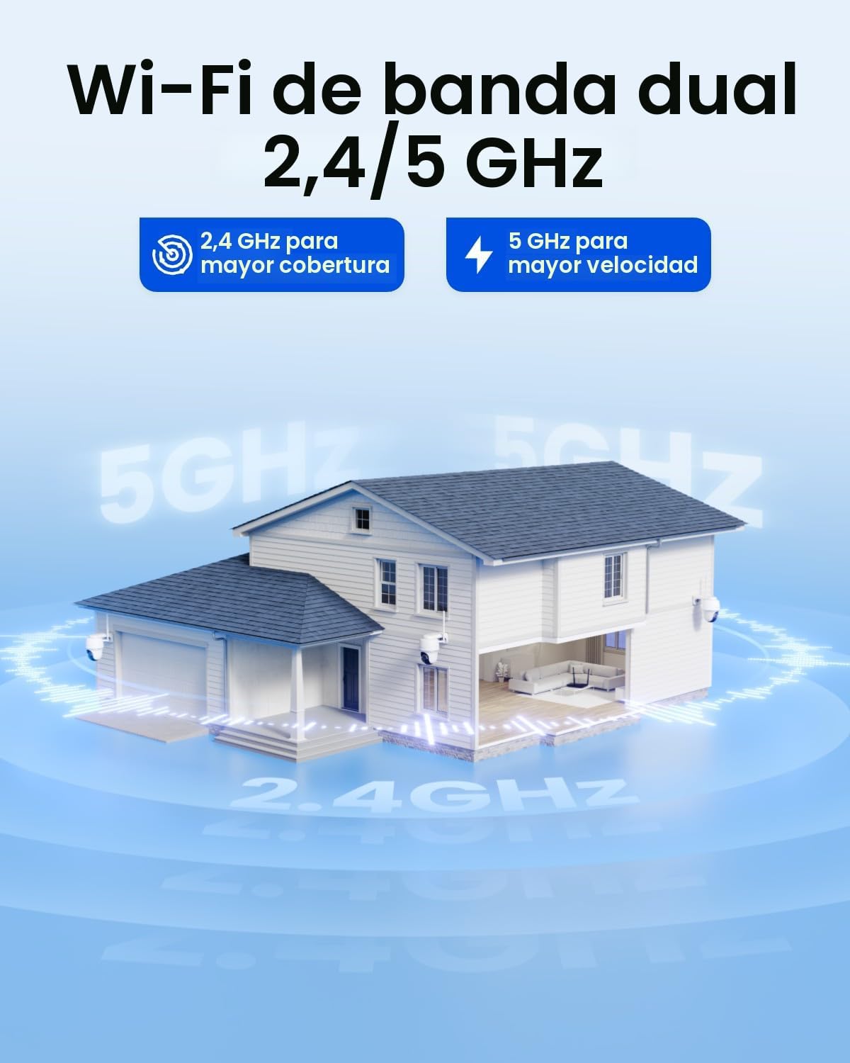 Cámara de seguridad inalámbrica para exteriores, alimentación solar...